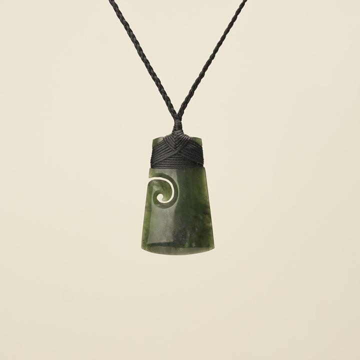 Toki with Koru Pounamu Medium, Black Binding