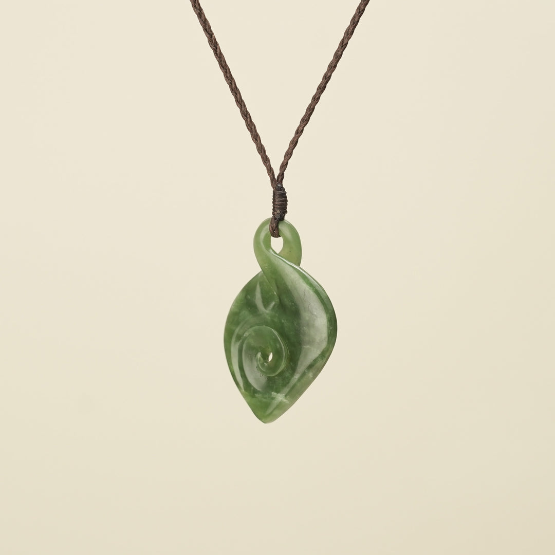 Large Pikorua Koru Pounamu Pendant