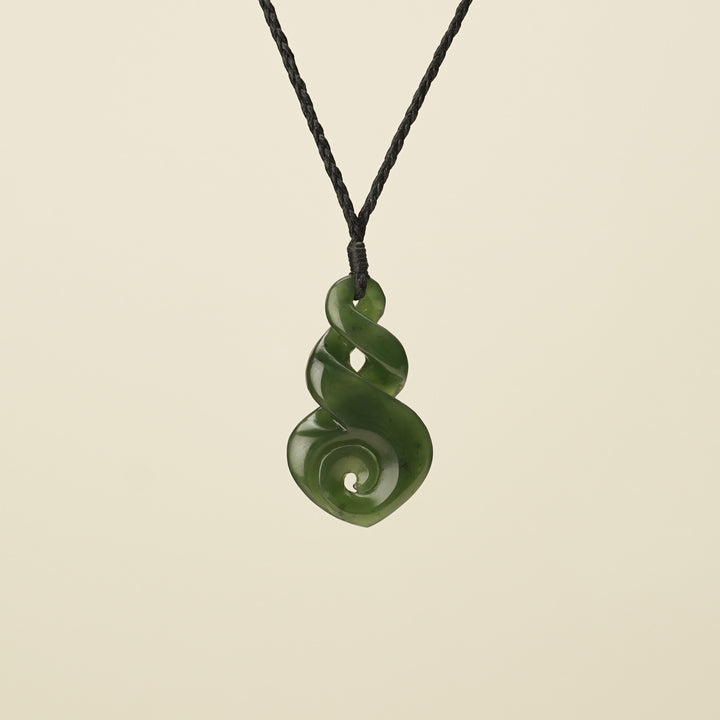 Double Pikorua with Koru Pounamu Pendant
