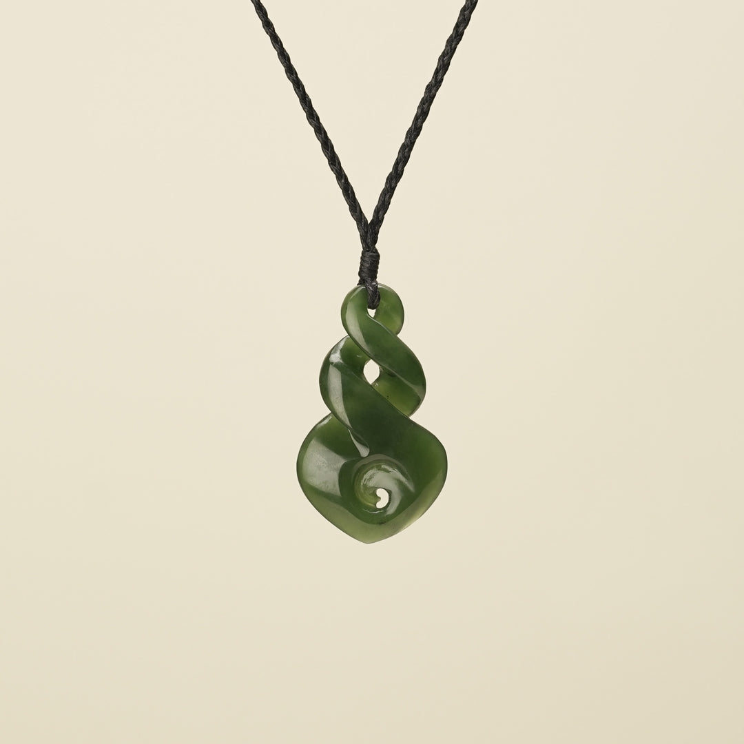 Double Pikorua with Koru Pounamu Pendant