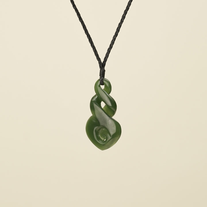 Double Pikorua with Koru Pounamu Pendant
