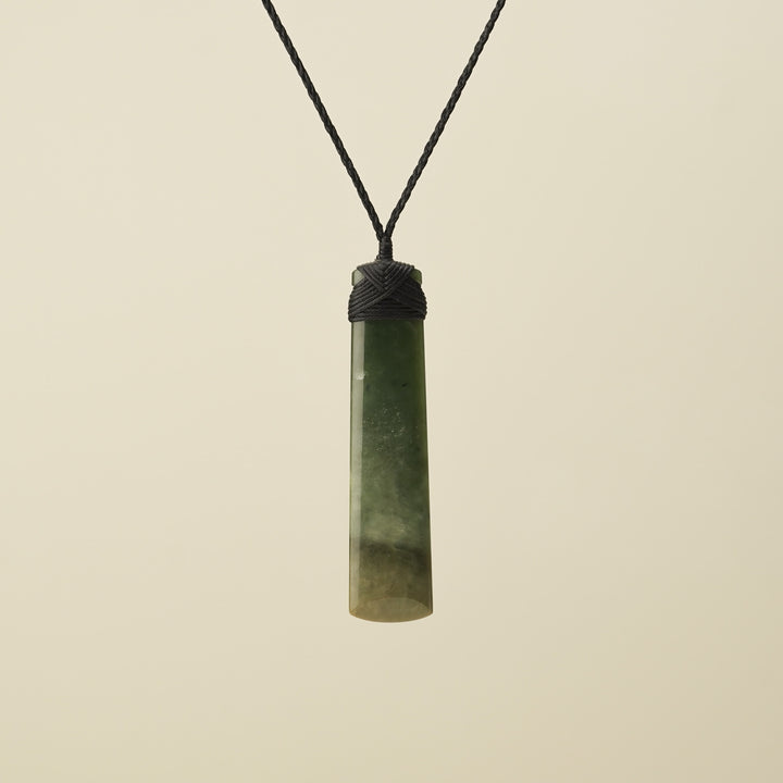 Extra Large Raukaraka Toki Pounamu Pendant Black Binding