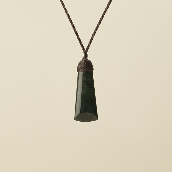 Toki Hapopo Pounamu Extra Small Pendant Brown Binding