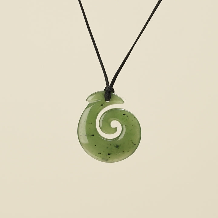 Koru with Hei Matau – Small Pendant