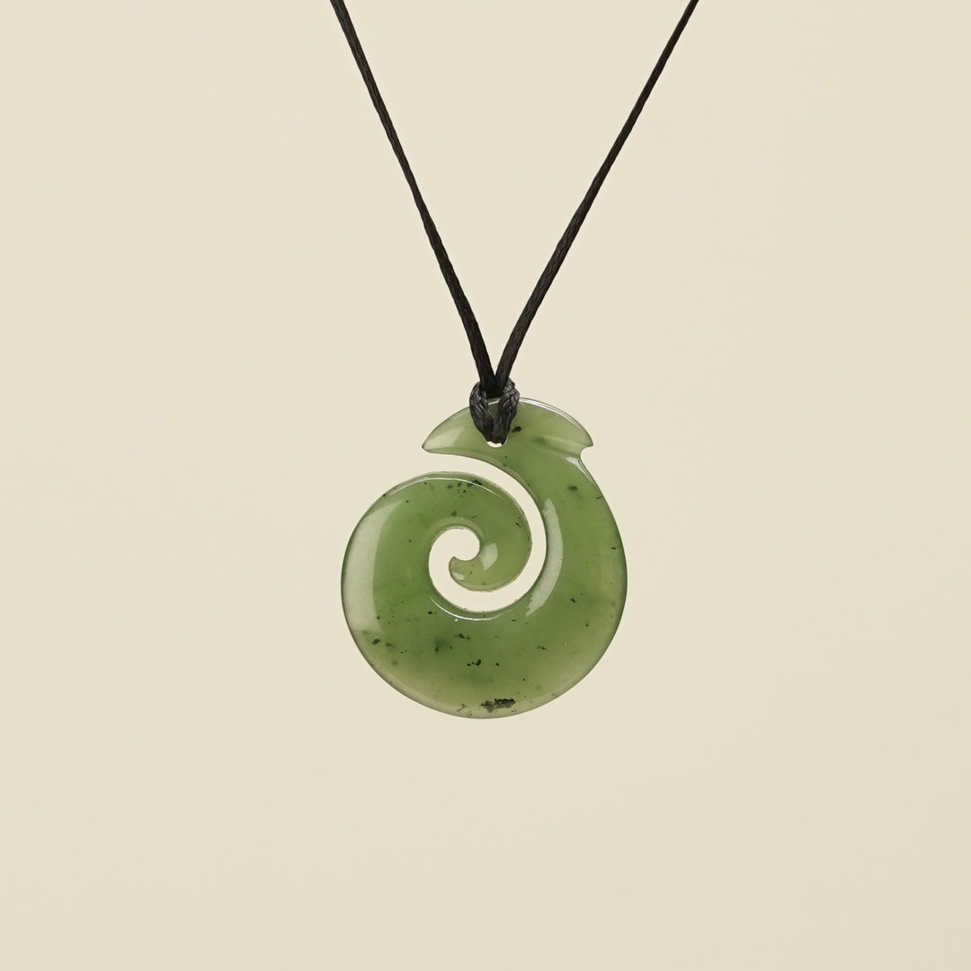 Koru with Hei Matau – Small Pendant
