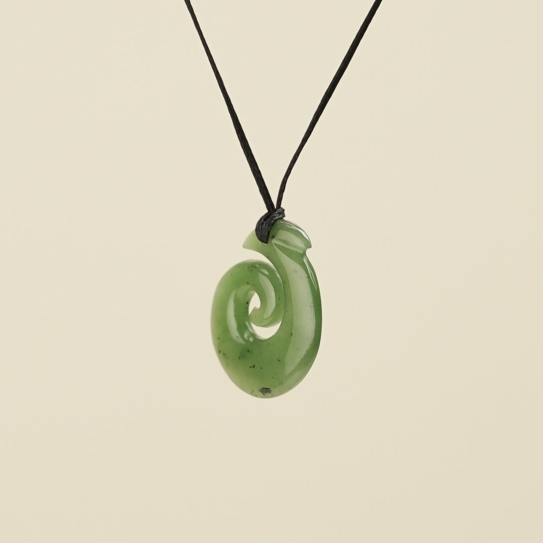 Koru with Hei Matau – Small Pendant