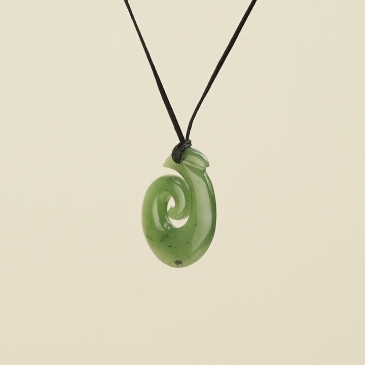 Koru with Hei Matau – Small Pendant