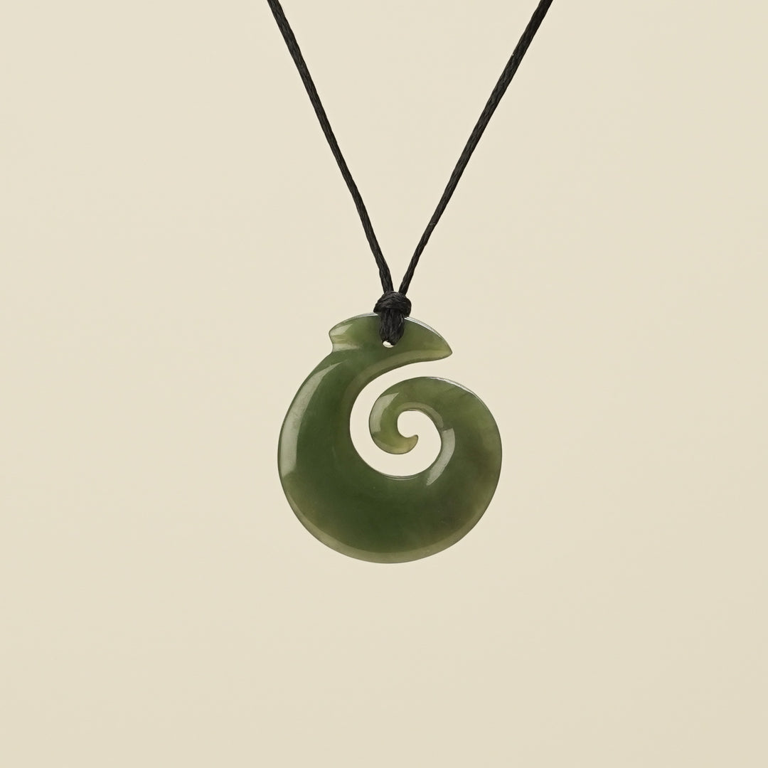 Koru with Hei Matau – Small Pendant
