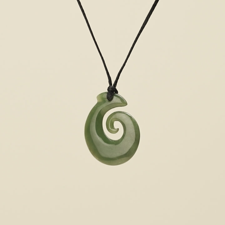 Koru with Hei Matau – Small Pendant