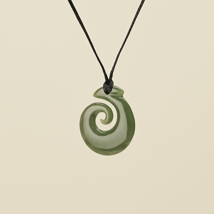 Koru with Hei Matau – Small Pendant