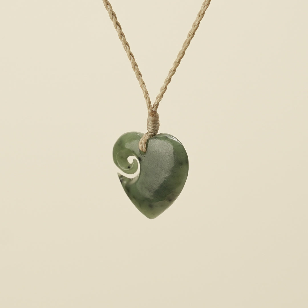 Heart Koru Pounamu Small Pendant