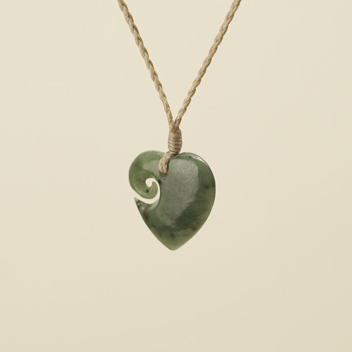 Heart Koru Pounamu Small Pendant