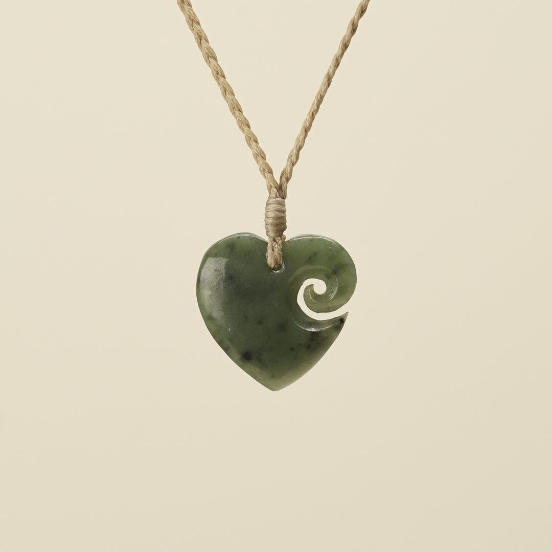 Heart Koru Pounamu Small Pendant