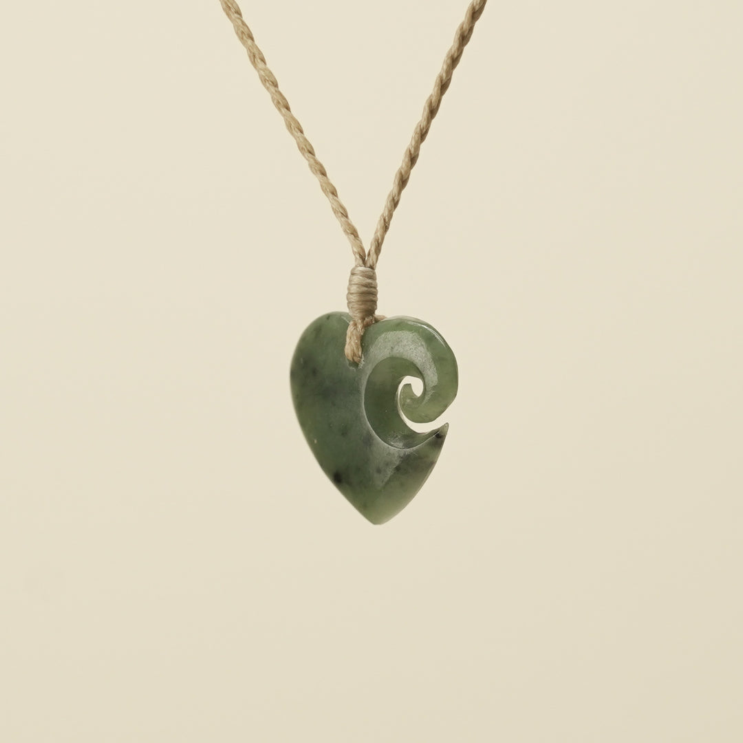 Heart Koru Pounamu Small Pendant
