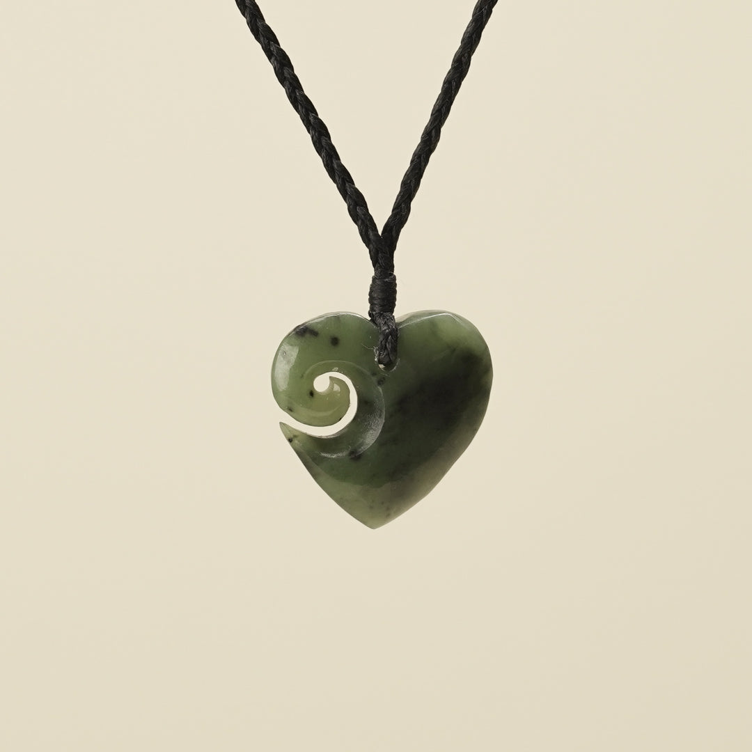 Heart Koru Pounamu Small Pendant
