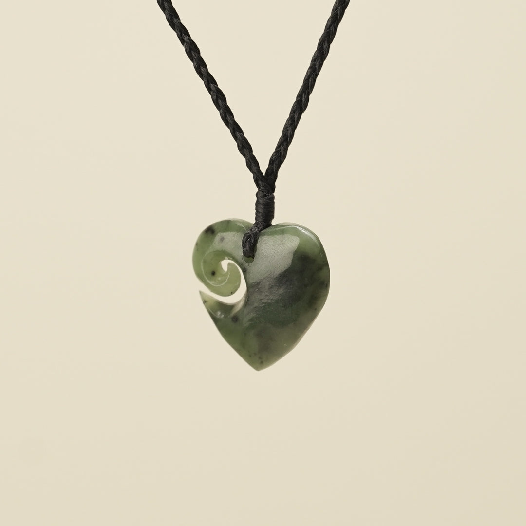 Heart Koru Pounamu Small Pendant