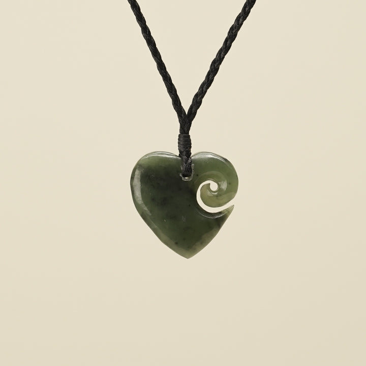 Heart Koru Pounamu Small Pendant