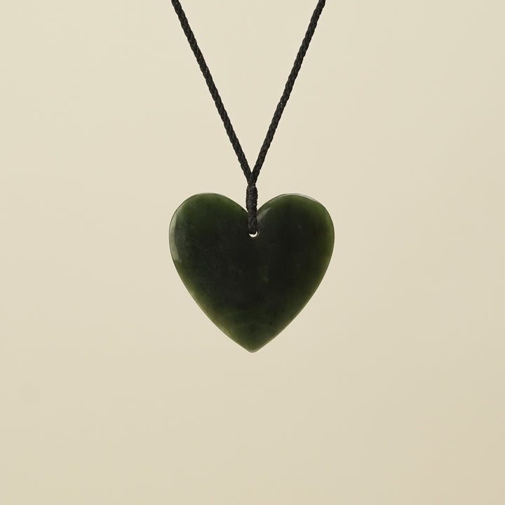 Manawa Heart Kawakawa Pounamu Large Pendant