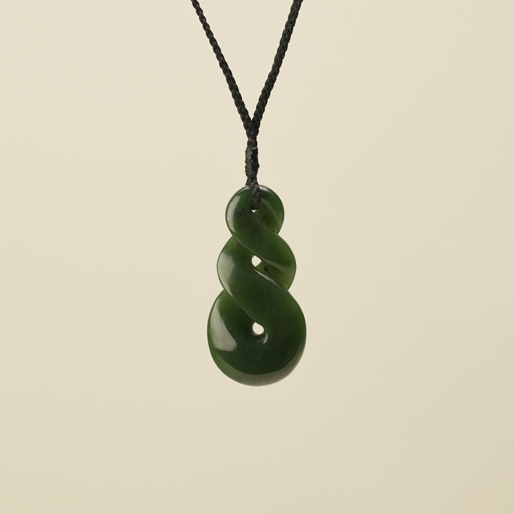 Double Pikorua Kawakawa Greenstone Large Pendant