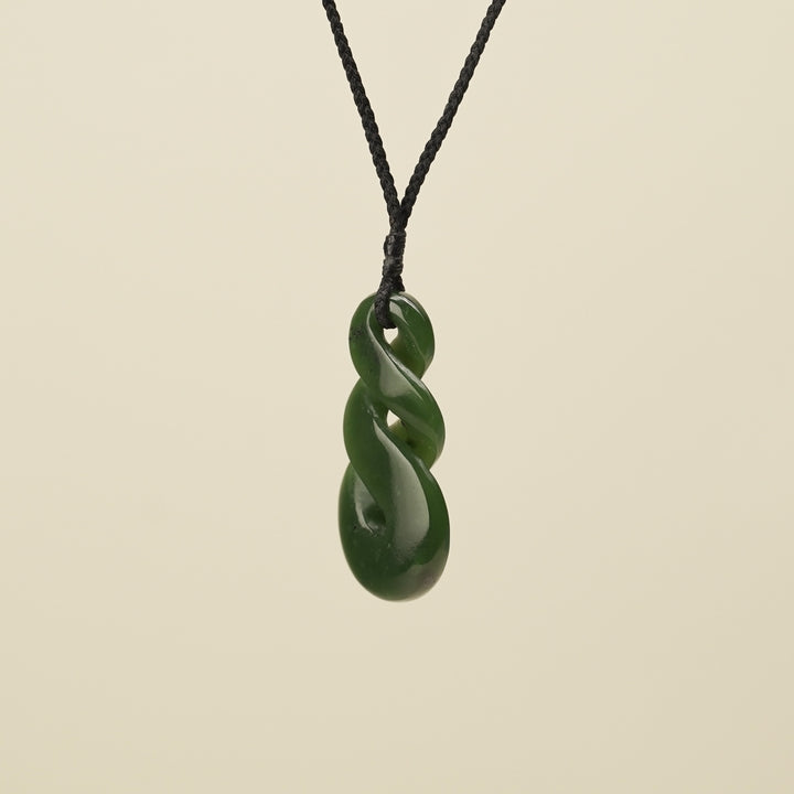 Double Pikorua Kawakawa Greenstone Large Pendant