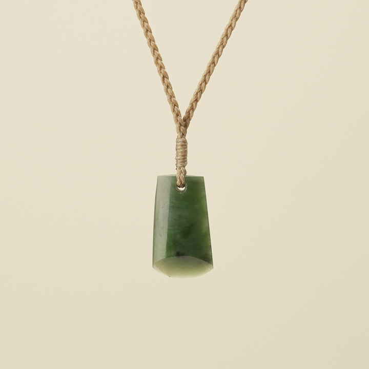 Toki Kahurangi XS Pounamu Pendant, Tan Binding