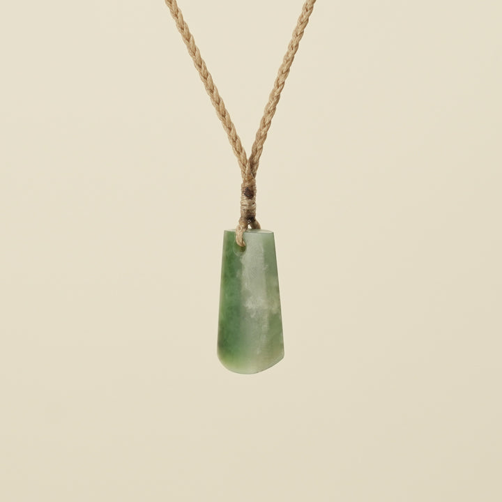 Toki Kahurangi XS Pounamu Pendant, Tan Binding