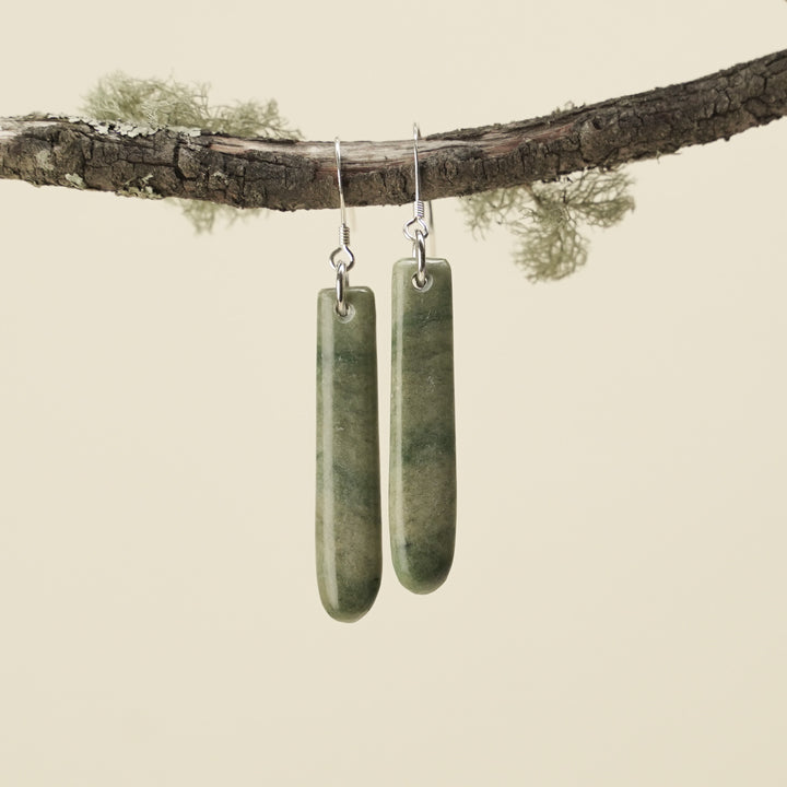 Drop Pounamu Small Earrings 40mm