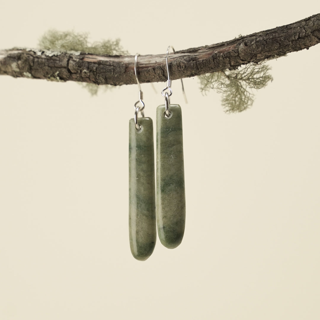 Drop Pounamu Small Earrings 40mm