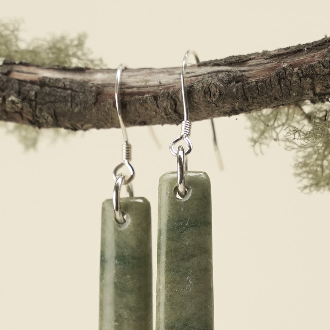 Drop Pounamu Small Earrings 40mm
