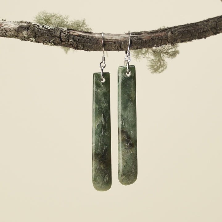 Drop Hapopo Pounamu Medium Earrings 53mm