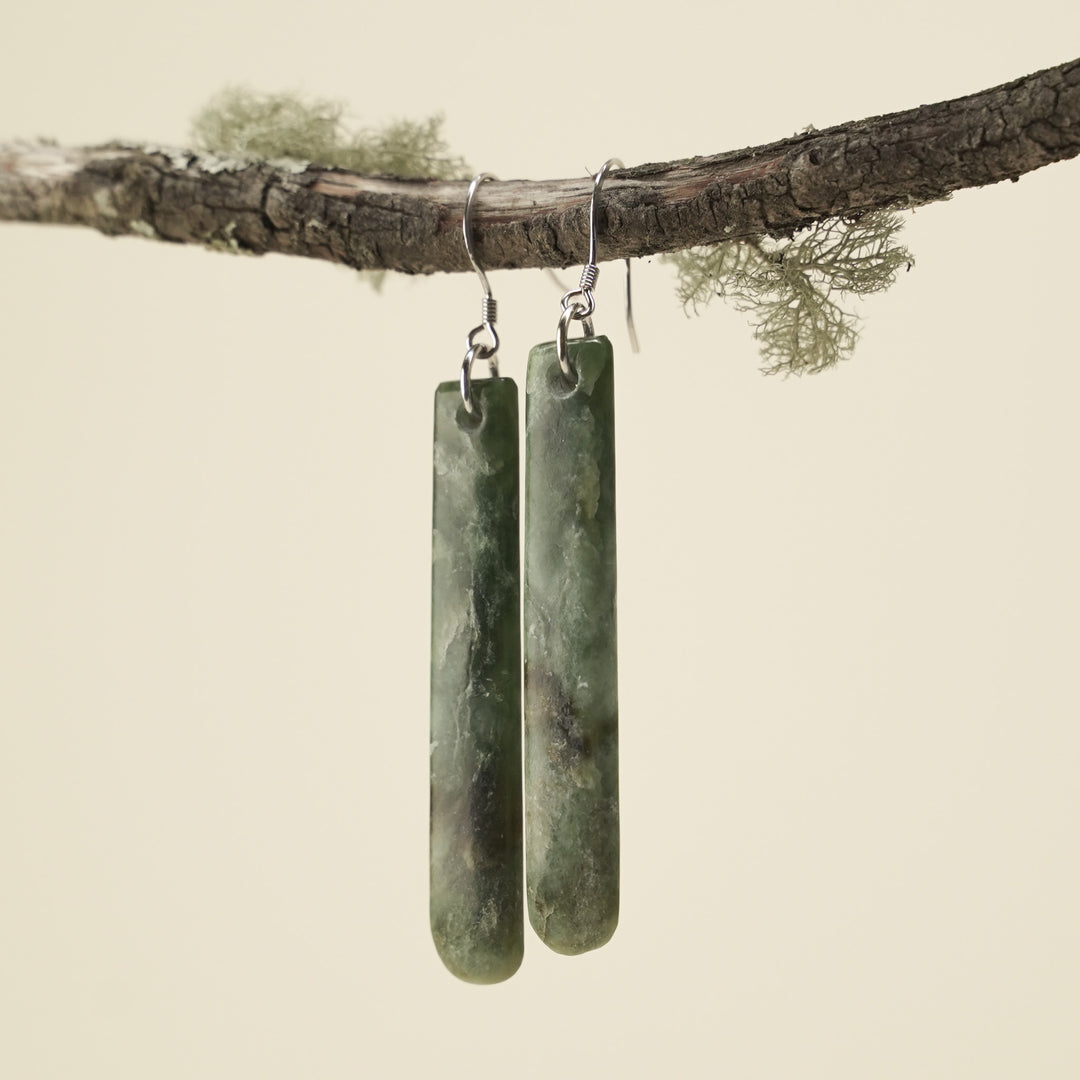 Drop Hapopo Pounamu Medium Earrings 53mm