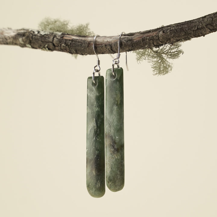 Drop Hapopo Pounamu Medium Earrings 53mm