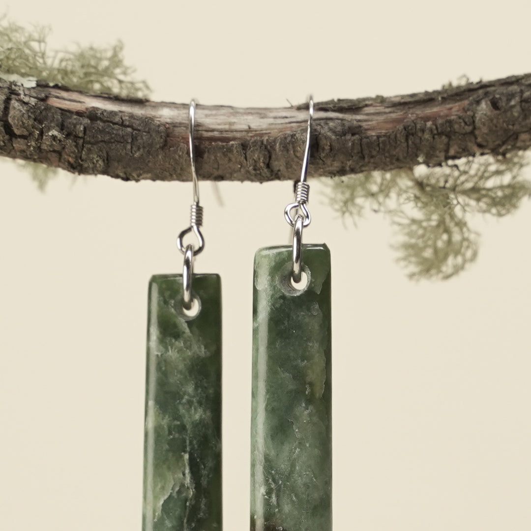 Drop Hapopo Pounamu Medium Earrings 53mm