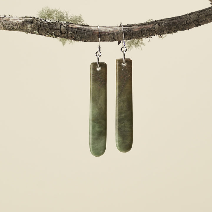 Drop Inanga Pounamu Medium Earrings 46mm