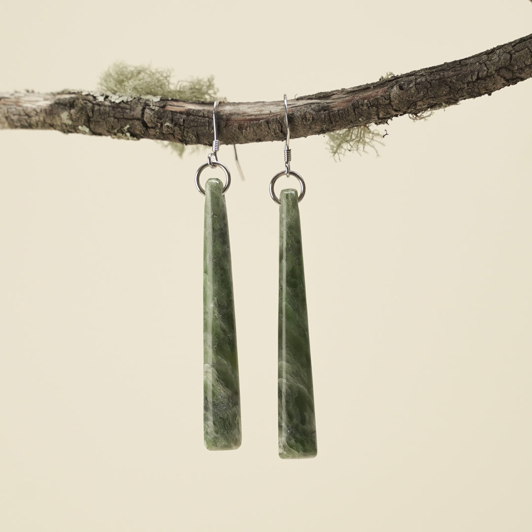 Drop Hapopo Pounamu Medium Earrings 51mm