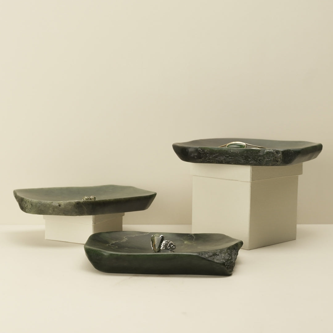 Jade Greenstone Natural Bowl Medium