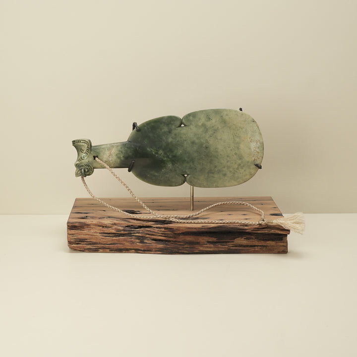 Kotiate Flower Pounamu Taniwha Sculpture