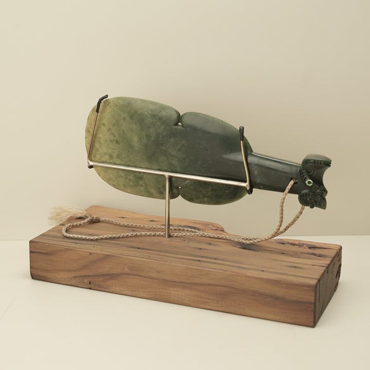 Kotiate Flower Pounamu Taniwha Sculpture