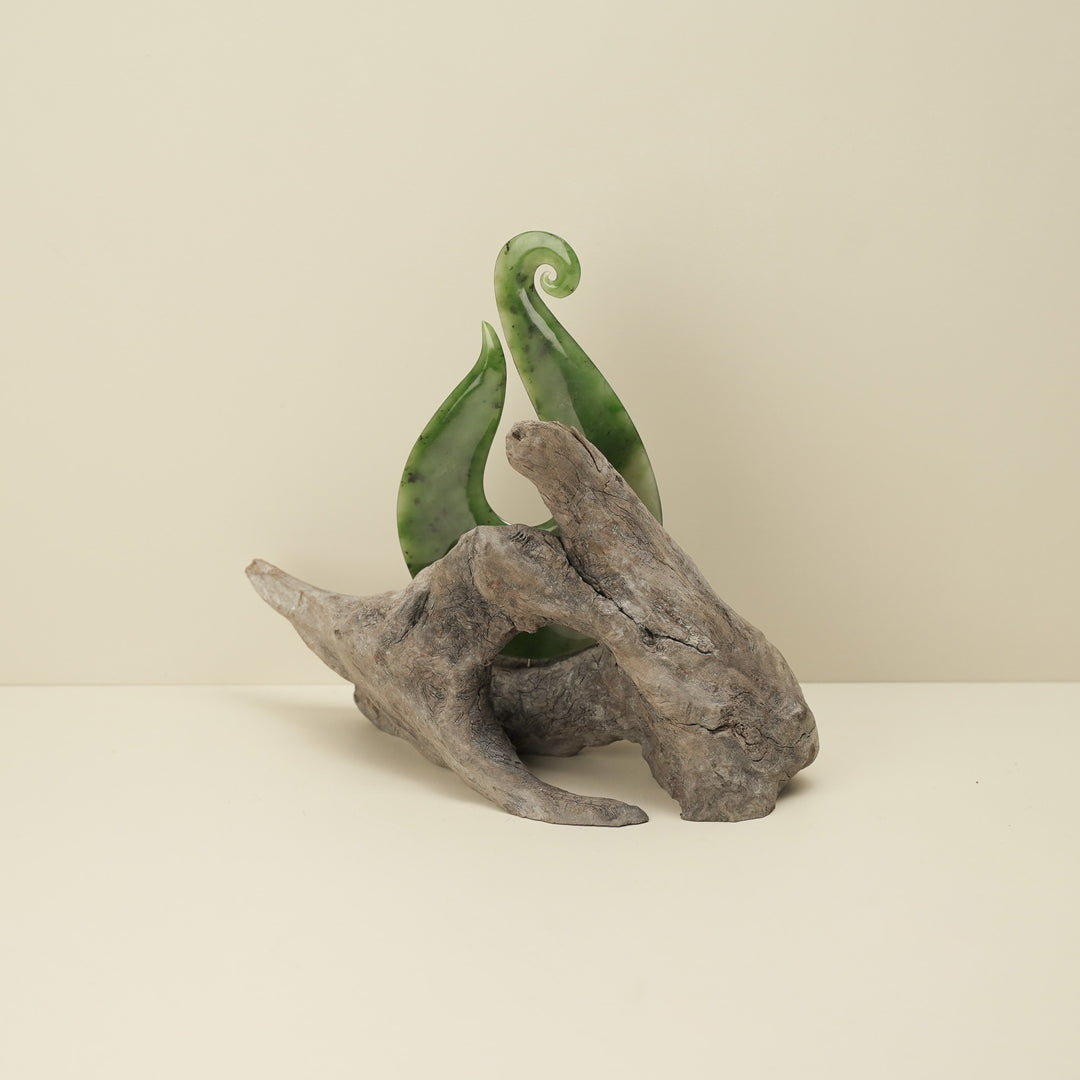 Koru Hei Matau Pounamu Sculpture