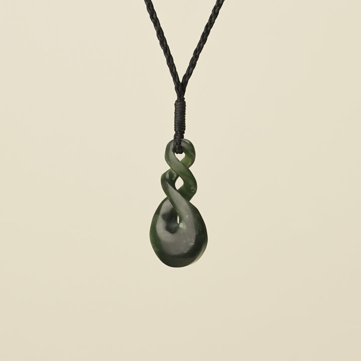 Pikorua Kawakawa Double Twist Medium Pounamu Pendant