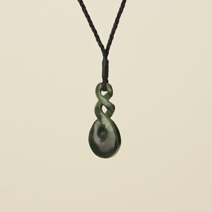 Pikorua Kawakawa Double Twist Medium Pounamu Pendant