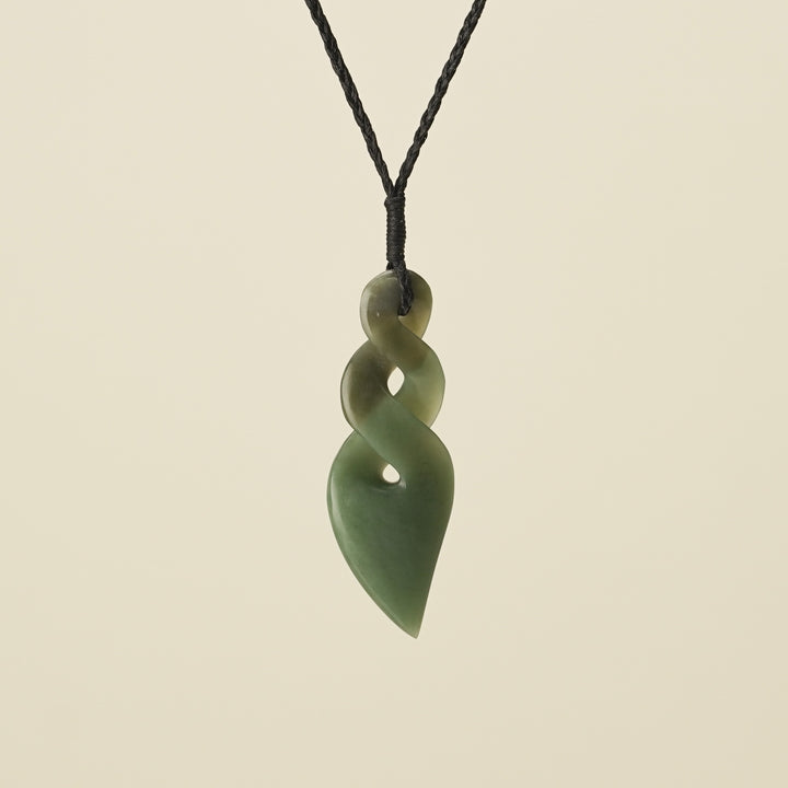 Pikorua Double Twist Large Pounamu Pendant