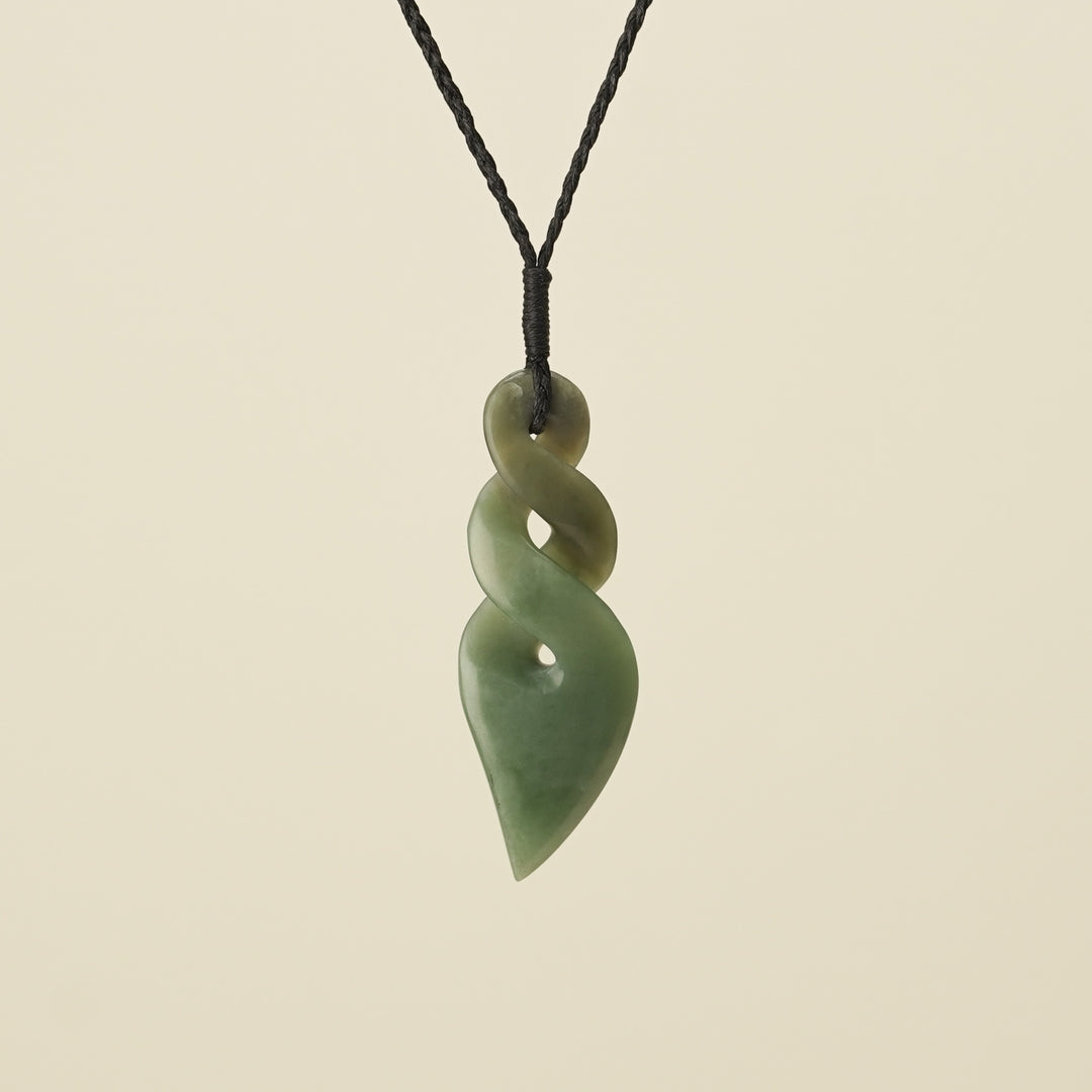Pikorua Double Twist Large Pounamu Pendant