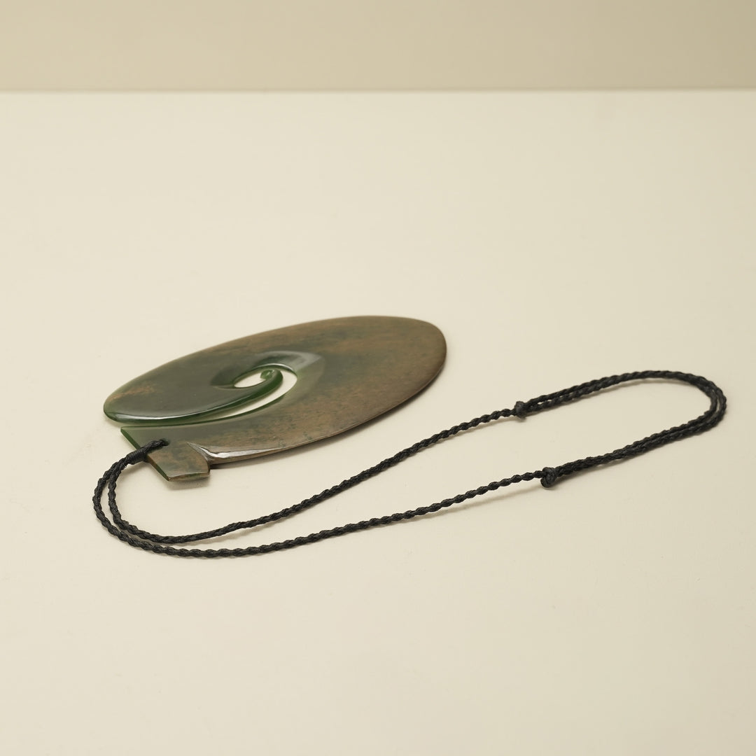 Koru Hei Matau Pounamu Sculpture