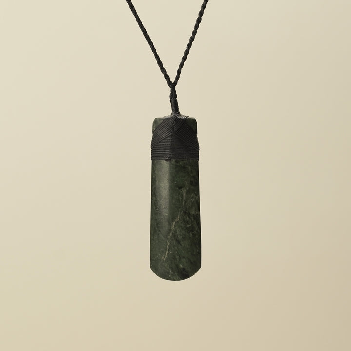 Toki Whakarei Carved Large Kawakawa Pounamu Pendant