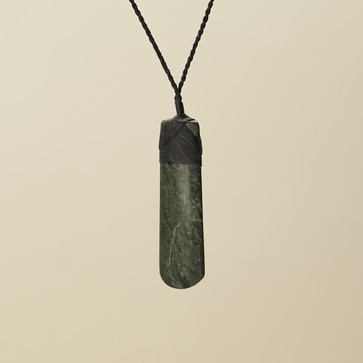 Toki Whakarei Carved Large Kawakawa Pounamu Pendant