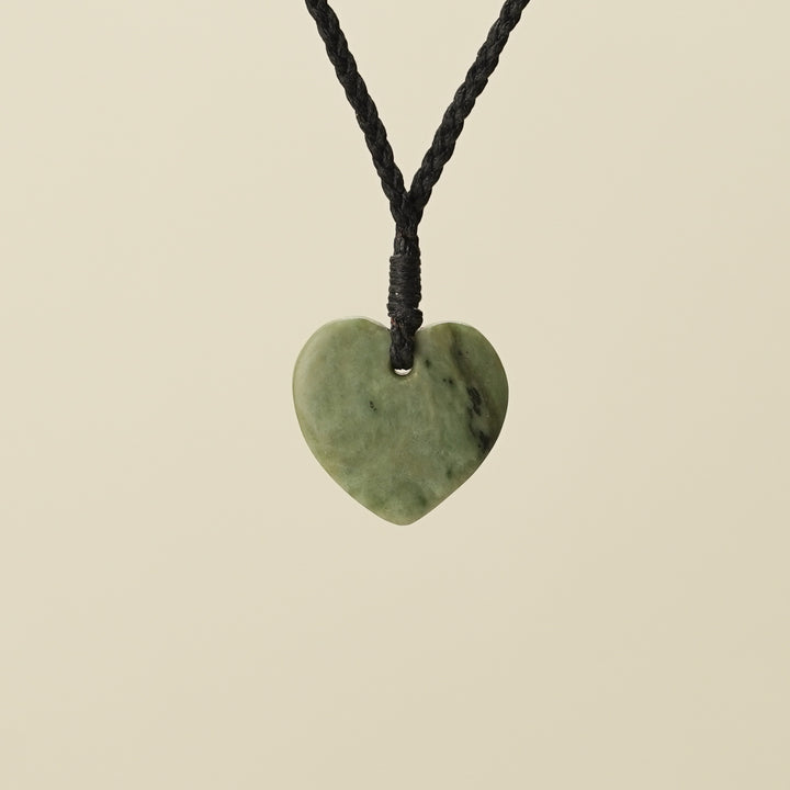 Manawa Inanga Small Pounamu Pendant, Black Binding