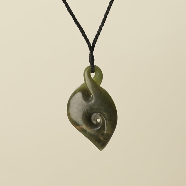Large Pikorua Koru Pounamu Pendant