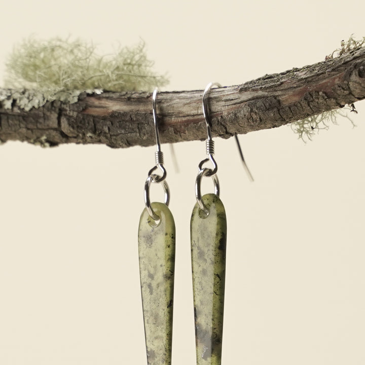 Small Tangiwai Pounamu Earrings 50mm