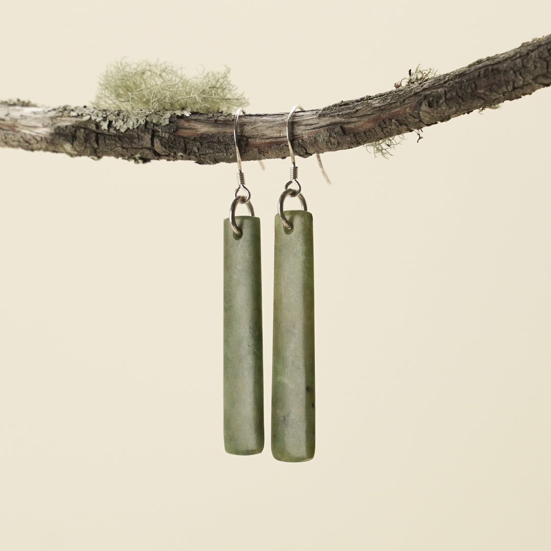 Drop Raukaraka Pounamu Small Medium Earrings 50mm